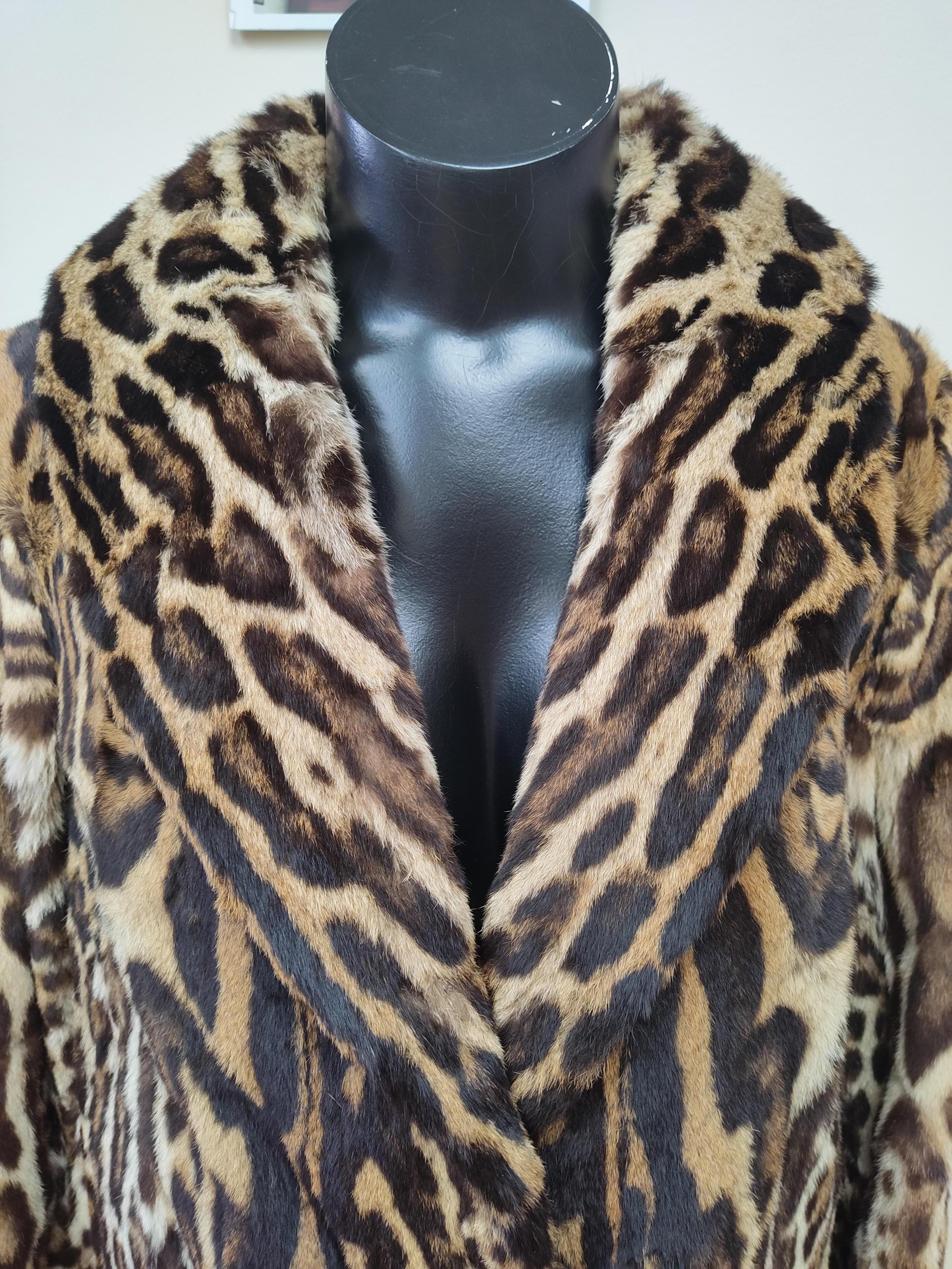 Christian Dior ocelot fur coat size 10 2