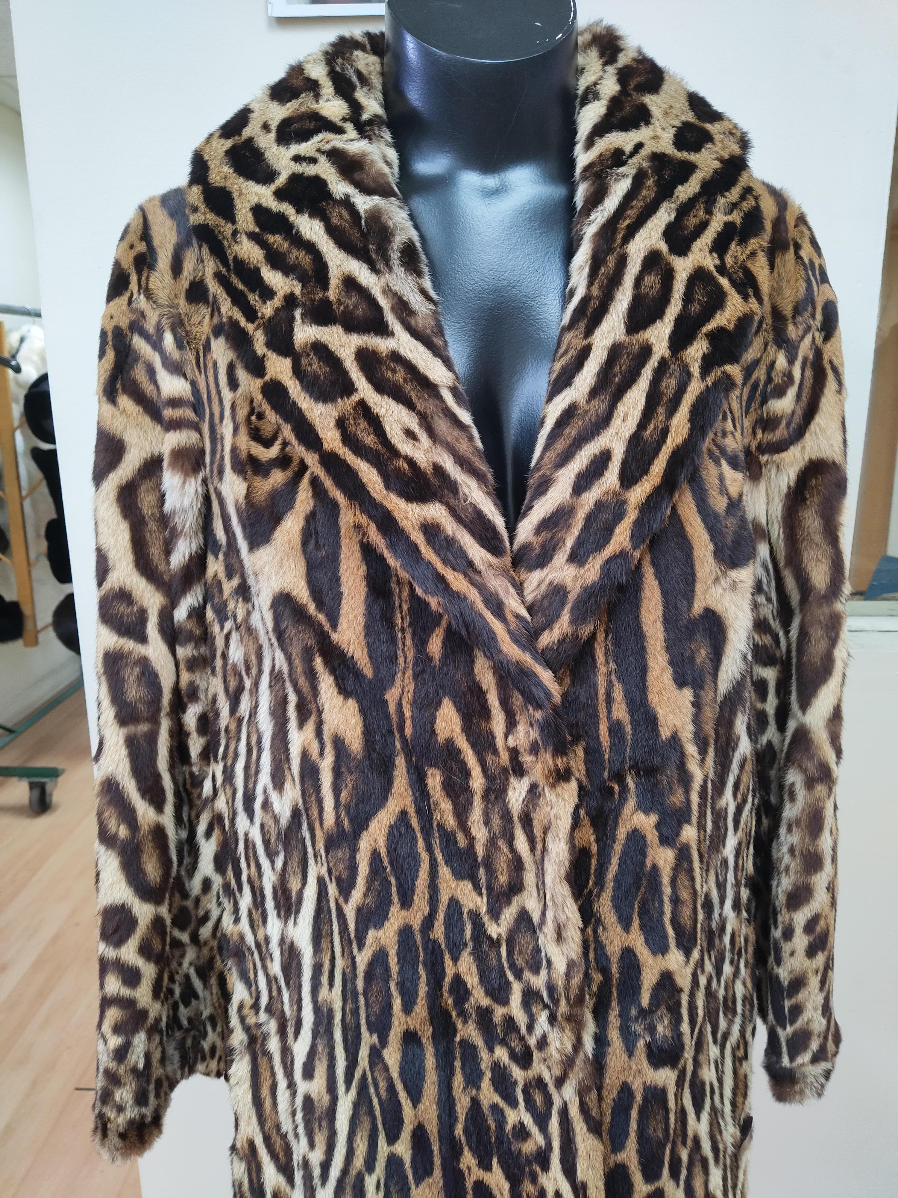 Christian Dior ocelot fur coat size 10 3