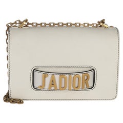 Christian Dior Off White Grained Calfskin J'Adior Chain Flap Bag