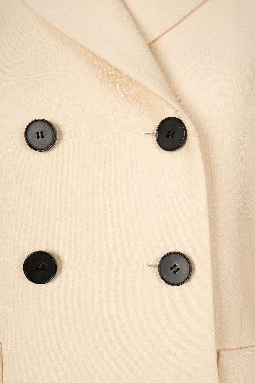 Christian Dior Off-White Jacket with Black Buttons (Veste Off-White avec boutons noirs) en vente 1