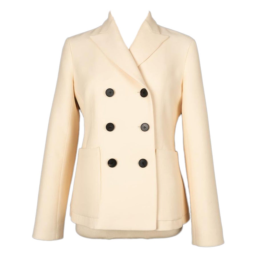 Christian Dior Off-White Jacket with Black Buttons