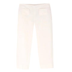 Christian Dior Off-White Jacquard Crop Trousers - Size US 8