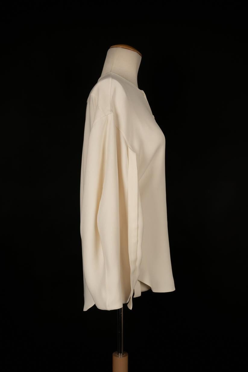 Christian Dior Off-White Seidenbluse Damen im Angebot