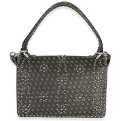 Christian Dior Olive Black Calfskin Studded Dio(r)evolution Top Handle Bag