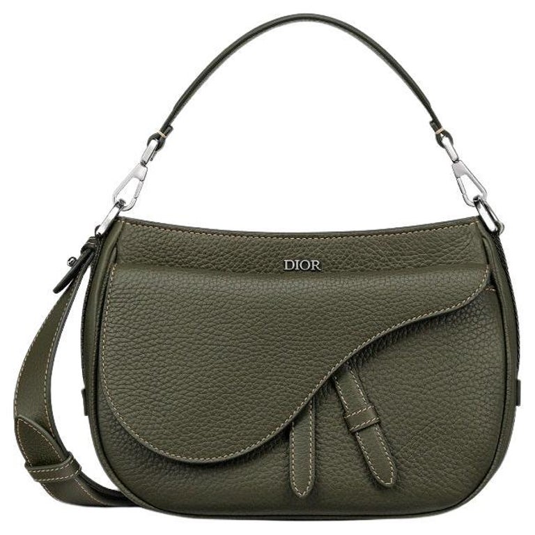Christian Dior Olive Calfskin Mini Saddle Soft Bag For Sale at 1stDibs
