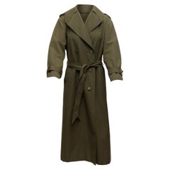 Christian Dior Olive Long Trench Coat
