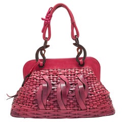 Christian Dior Ombre Pink Woven Leather Limited Edition 0311 Samurai Satchel