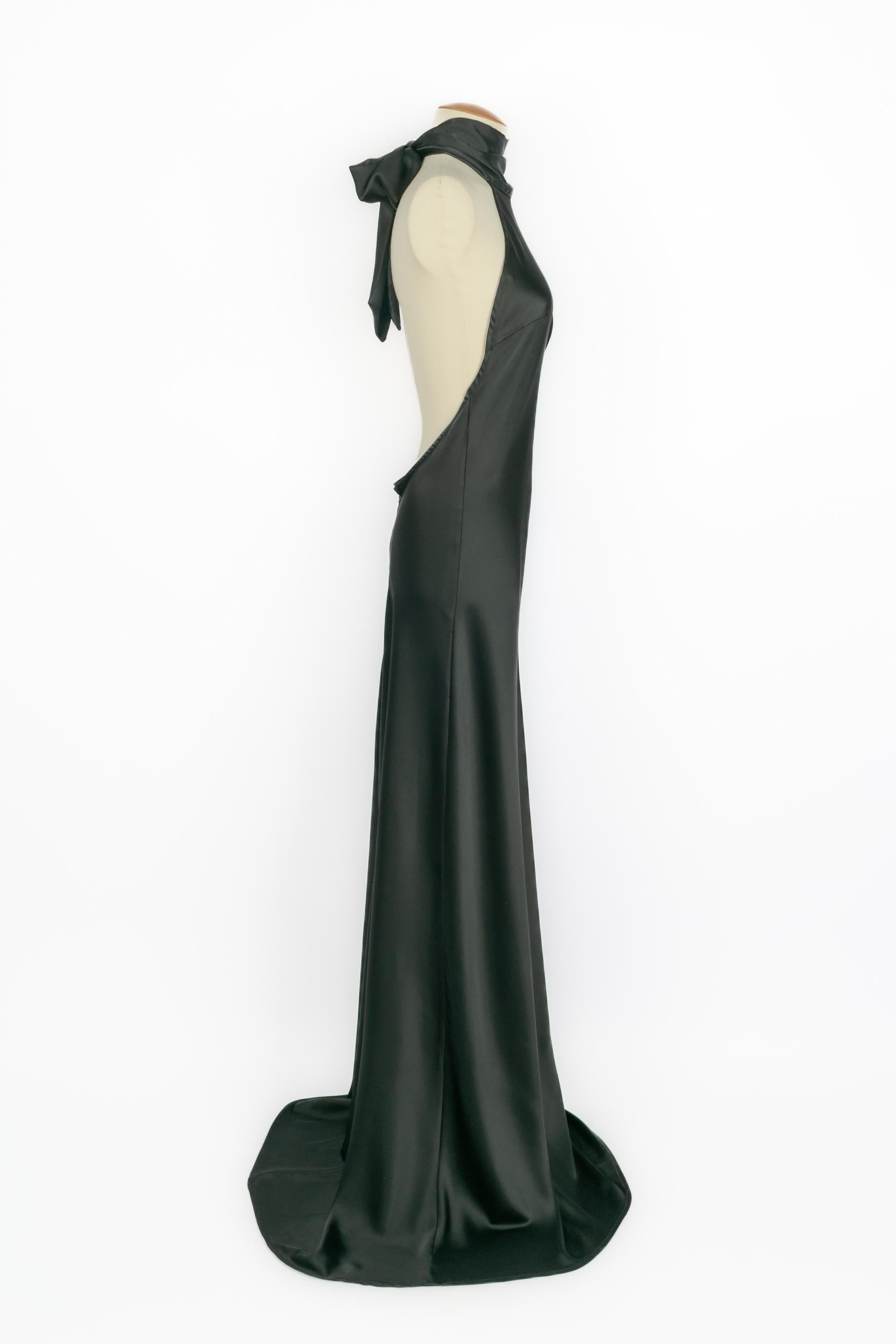 Noir Robe à dos ouvert Christian Dior en vente