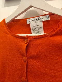 Christian Dior orange cachemire and silk size S cardigan sweater