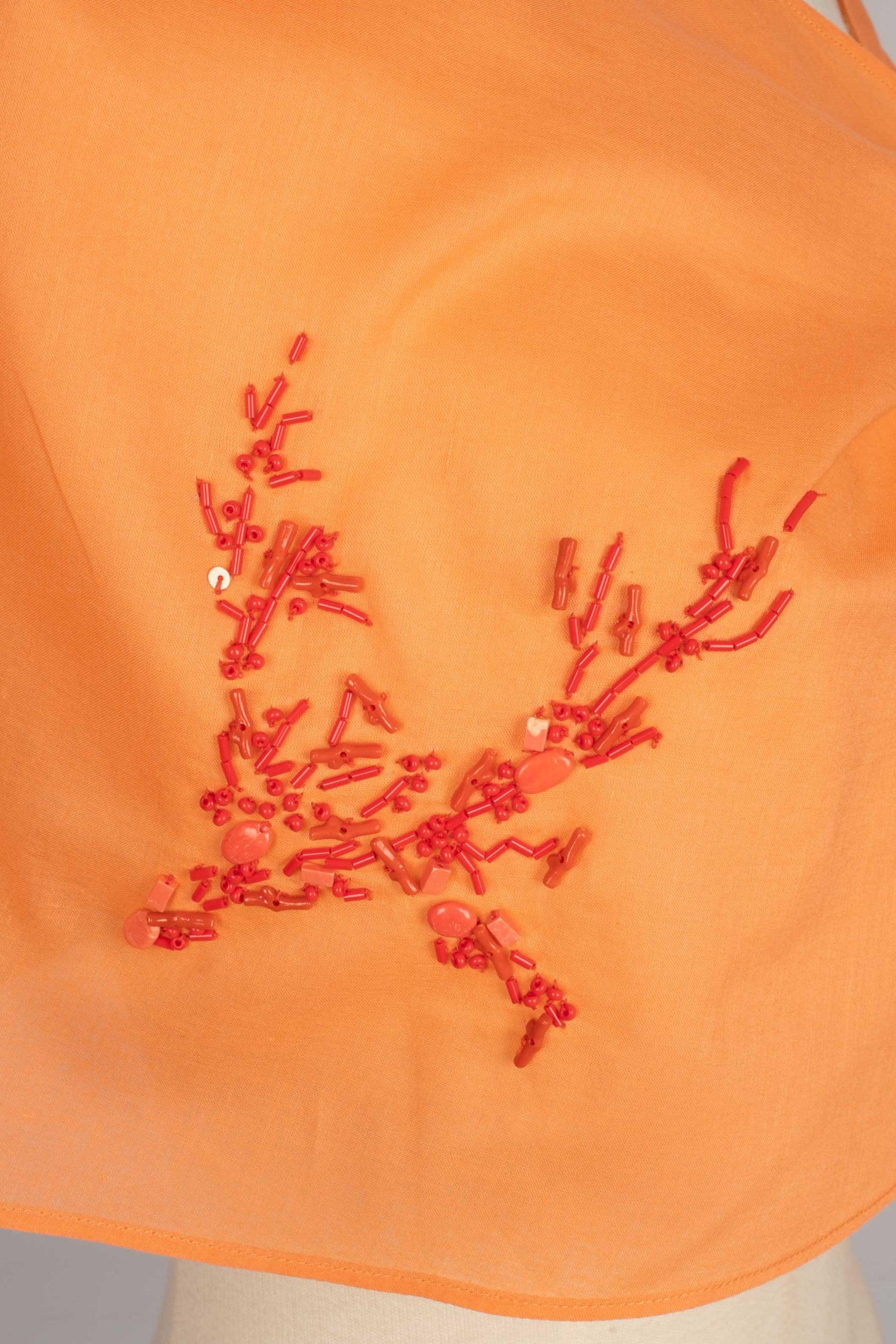 Christian Dior Orange Cotton Beach Skirt 1