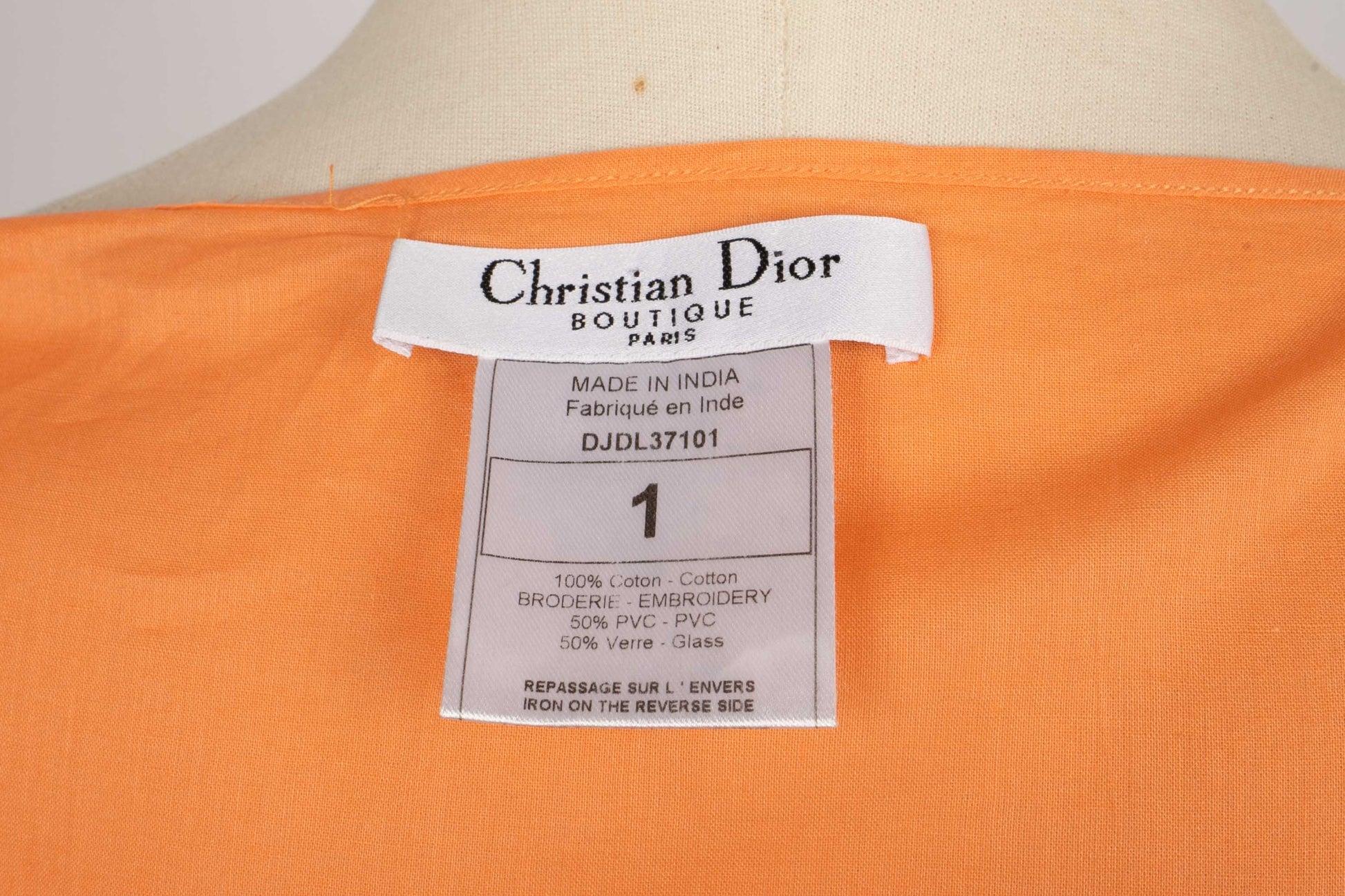 Christian Dior Orange Cotton Beach Skirt 2