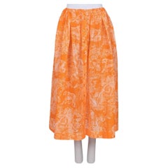 Christian Dior Orange bedruckter voluminöser Rock  Gr.XS