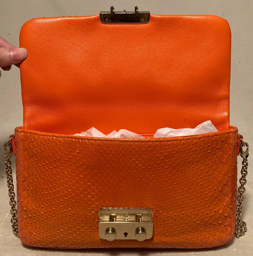 Christian Dior Orange Python Miss Dior Small Flap Bag 2