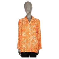 CHRISTIAN DIOR orange silk 2022 DIORIVIERA TOILE DE JOUY Blouse Shirt 36 XS
