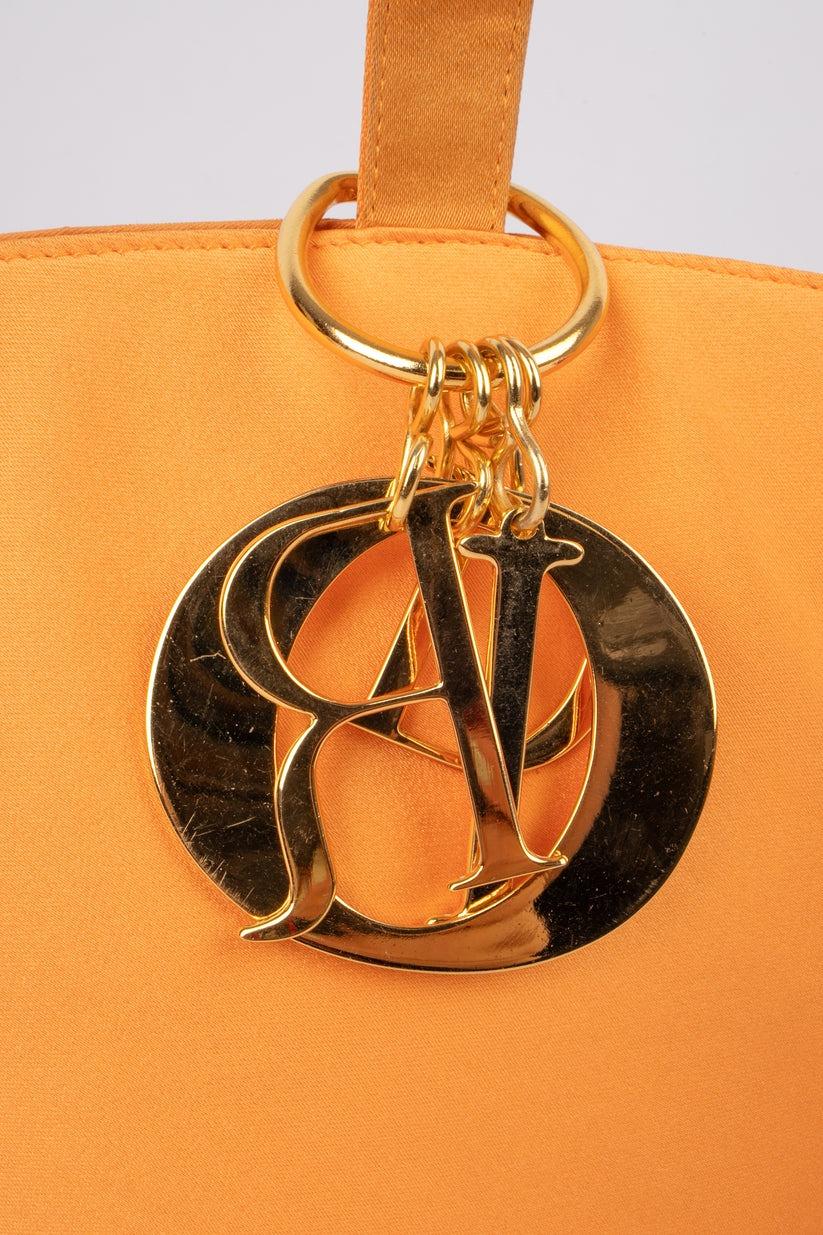 Women's Christian Dior Orange Silk Bucket Bag For Sale