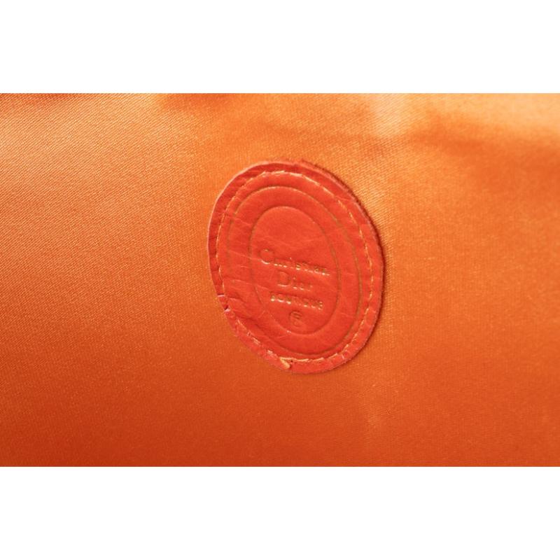 Christian Dior Orange Silk Bucket Bag For Sale 3