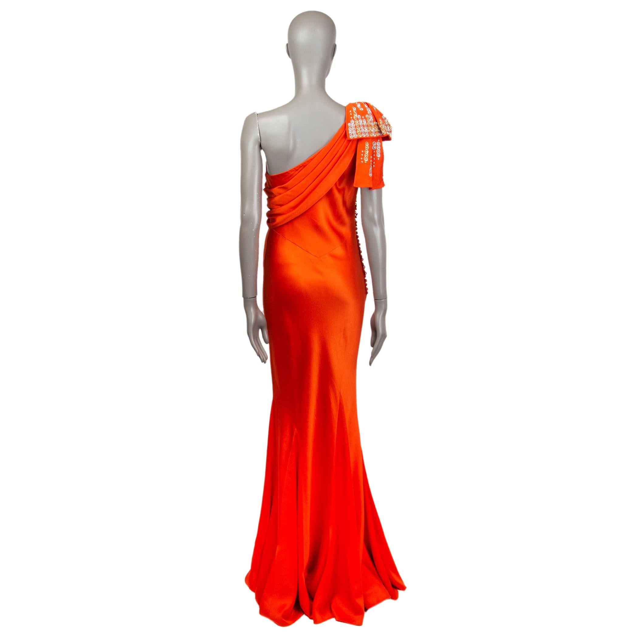 orange silk gown