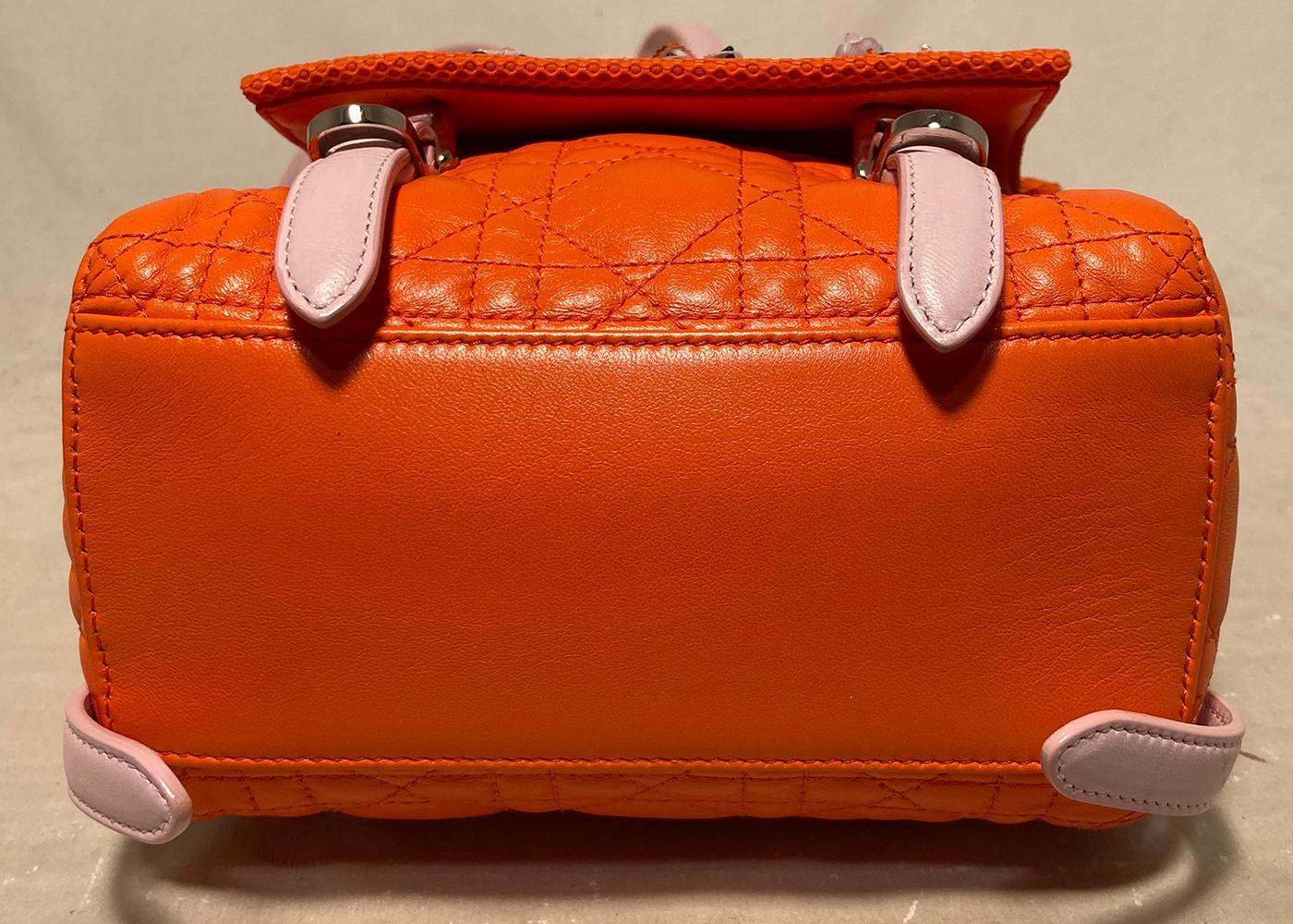 Christian Dior Orange Stardust Backpack In Excellent Condition In Philadelphia, PA