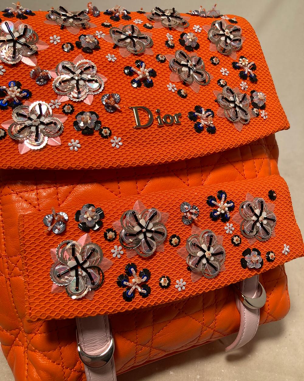 Women's Christian Dior Orange Stardust Backpack
