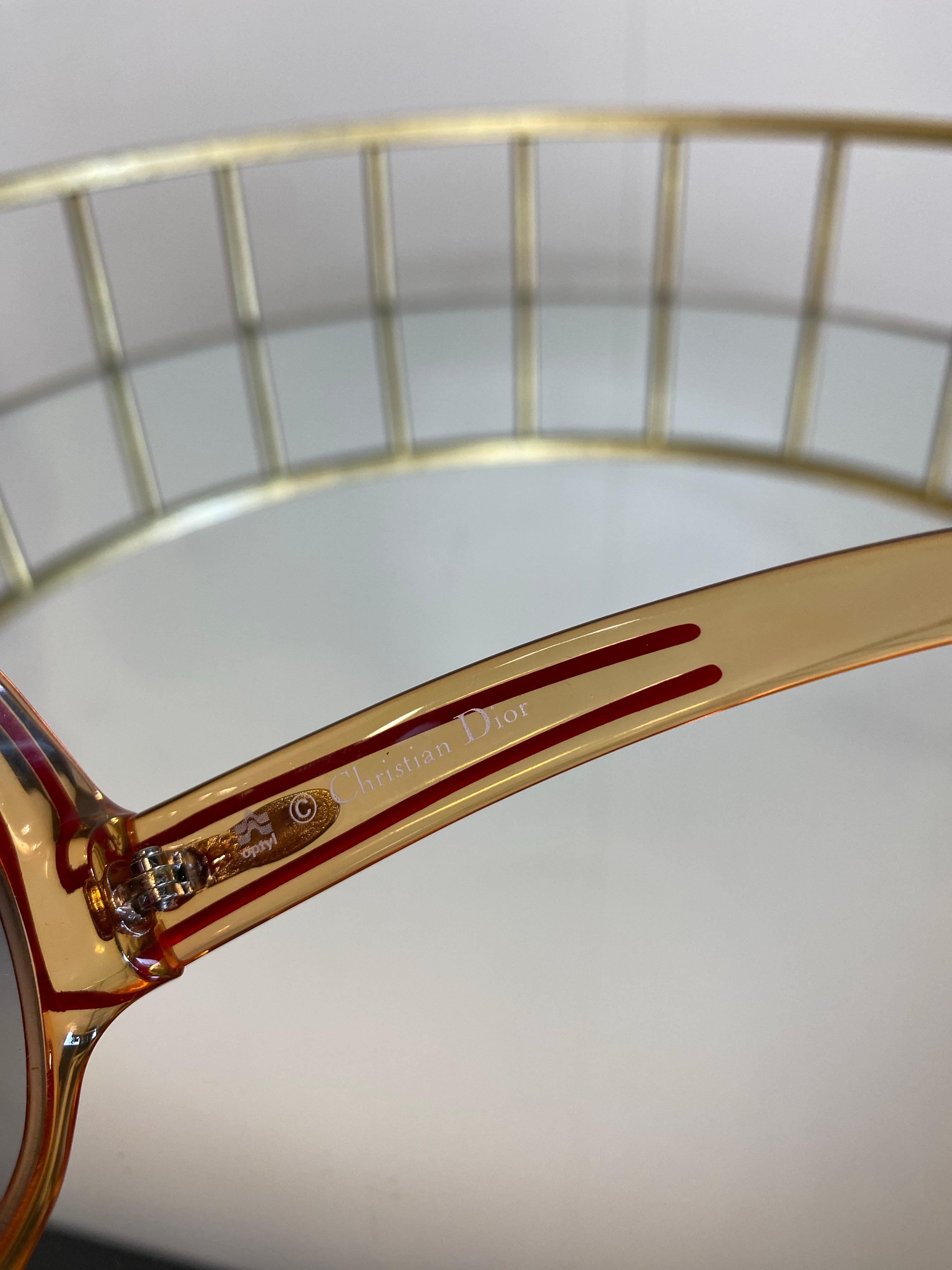 Lunettes de soleil Christian Dior orange en vente 1