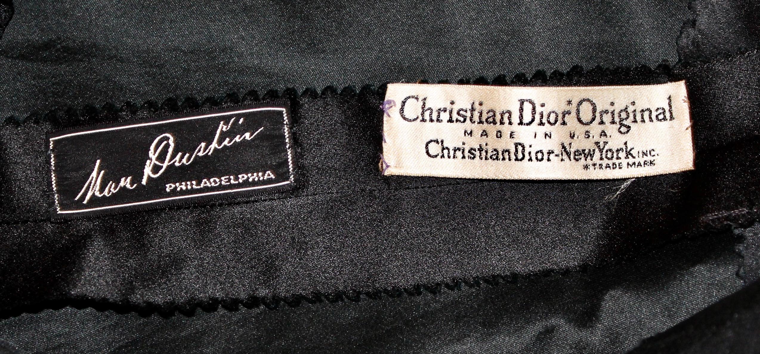 Christian Dior Original Early Black Satan/Silk Evening Dress 3