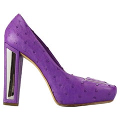 Christian Dior Ostrich Platform Pumps Eu 41 Uk 8 Us 11