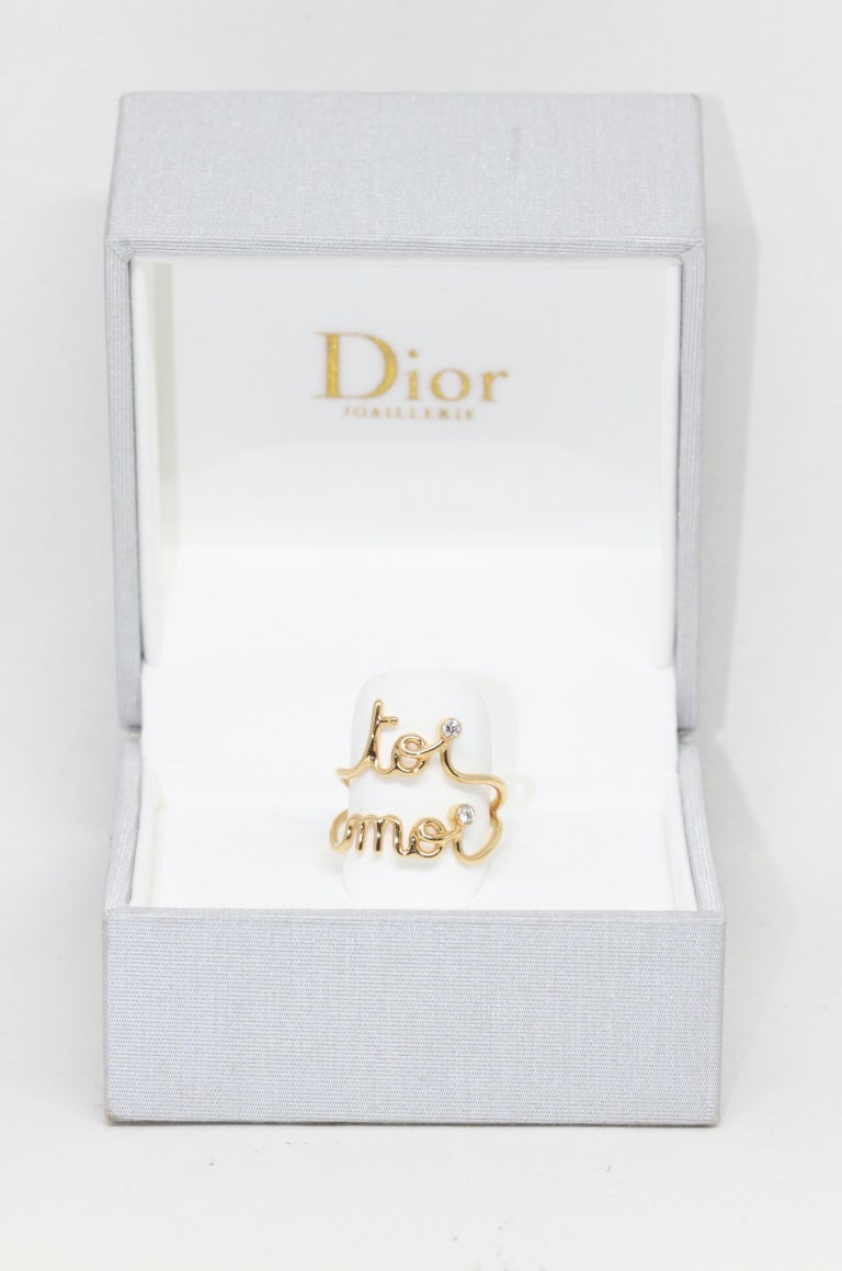 Christian Dior Oui Toi Moi 18K Yellow Gold Diamond Ring at 1stDibs