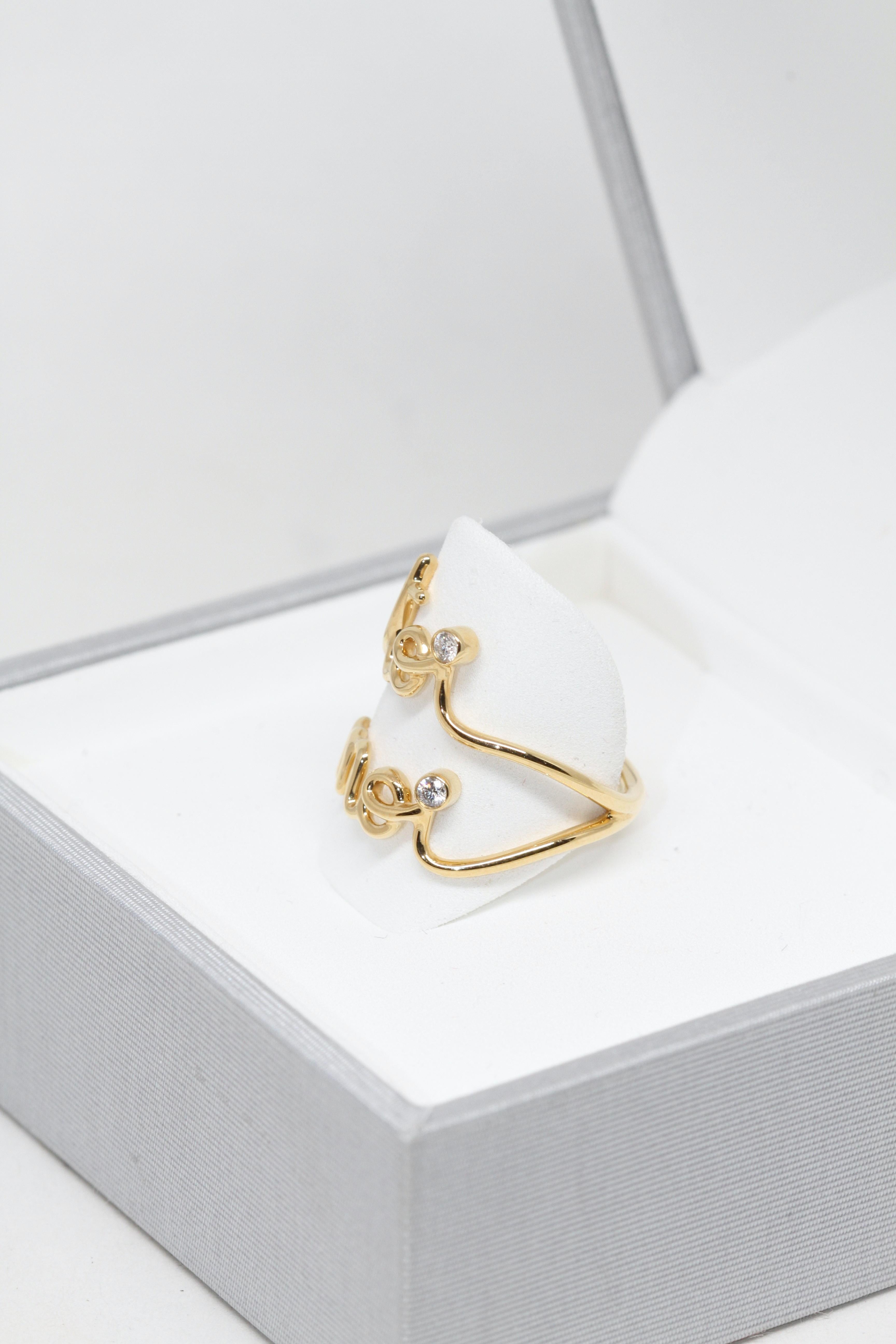 Christian Dior Oui Toi Moi Bague en or jaune 18 carats avec diamants Bon état à Geneva, CH