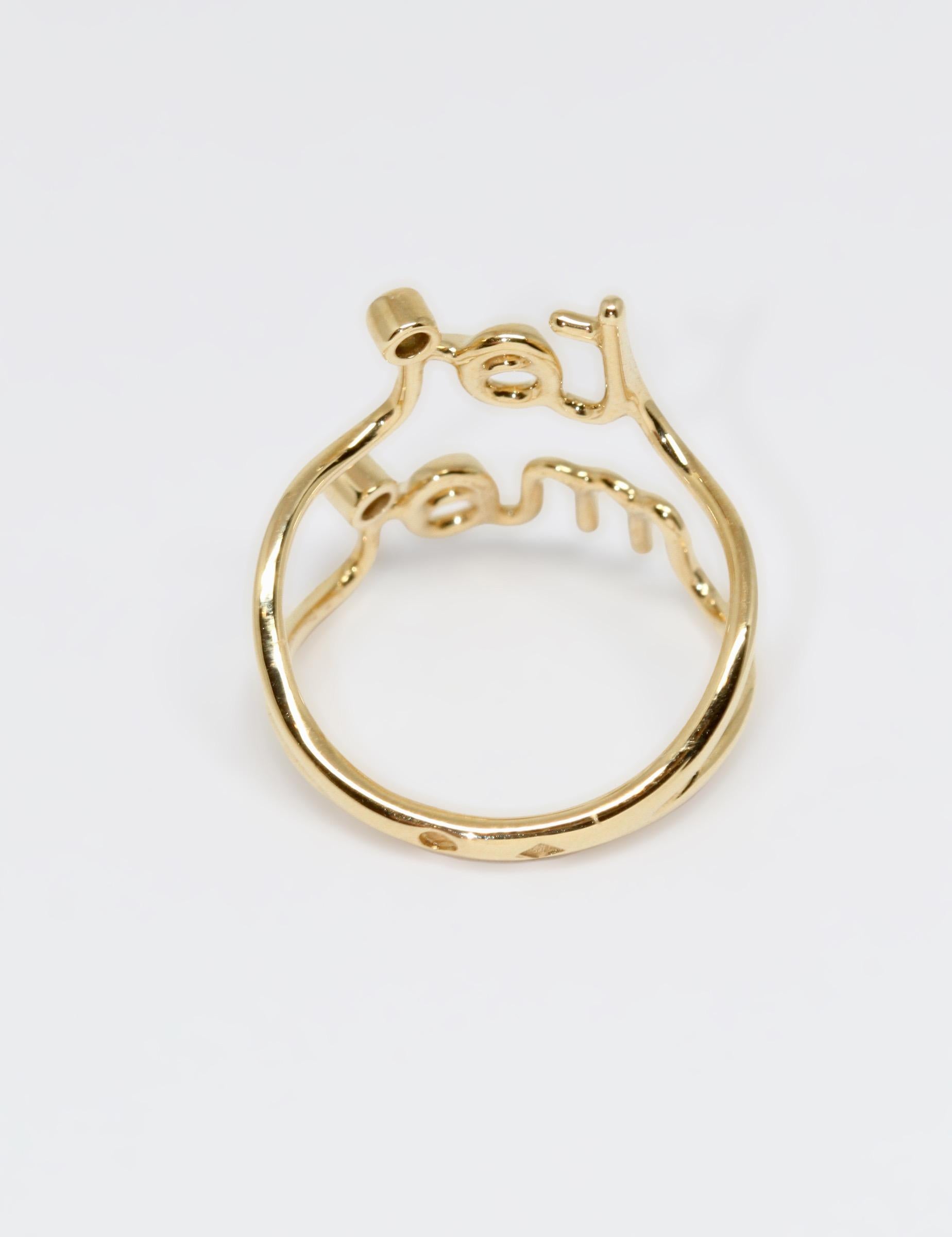 Women's or Men's Christian Dior Oui Toi Moi 18K Yellow Gold Diamond Ring
