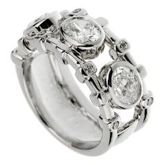 Christian Dior Oval Diamond Cocktail White Gold Ring