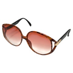 Christian Dior Oversized Orange Gradient Tortoise Style Sunglasses circa Y2K