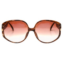 Christian Dior Oversized Orange Gradient Tortoise Style Sunglasses circa Y2K