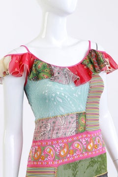 Christian Dior Paisley Patchwork Coin Charm Long Dress (S)