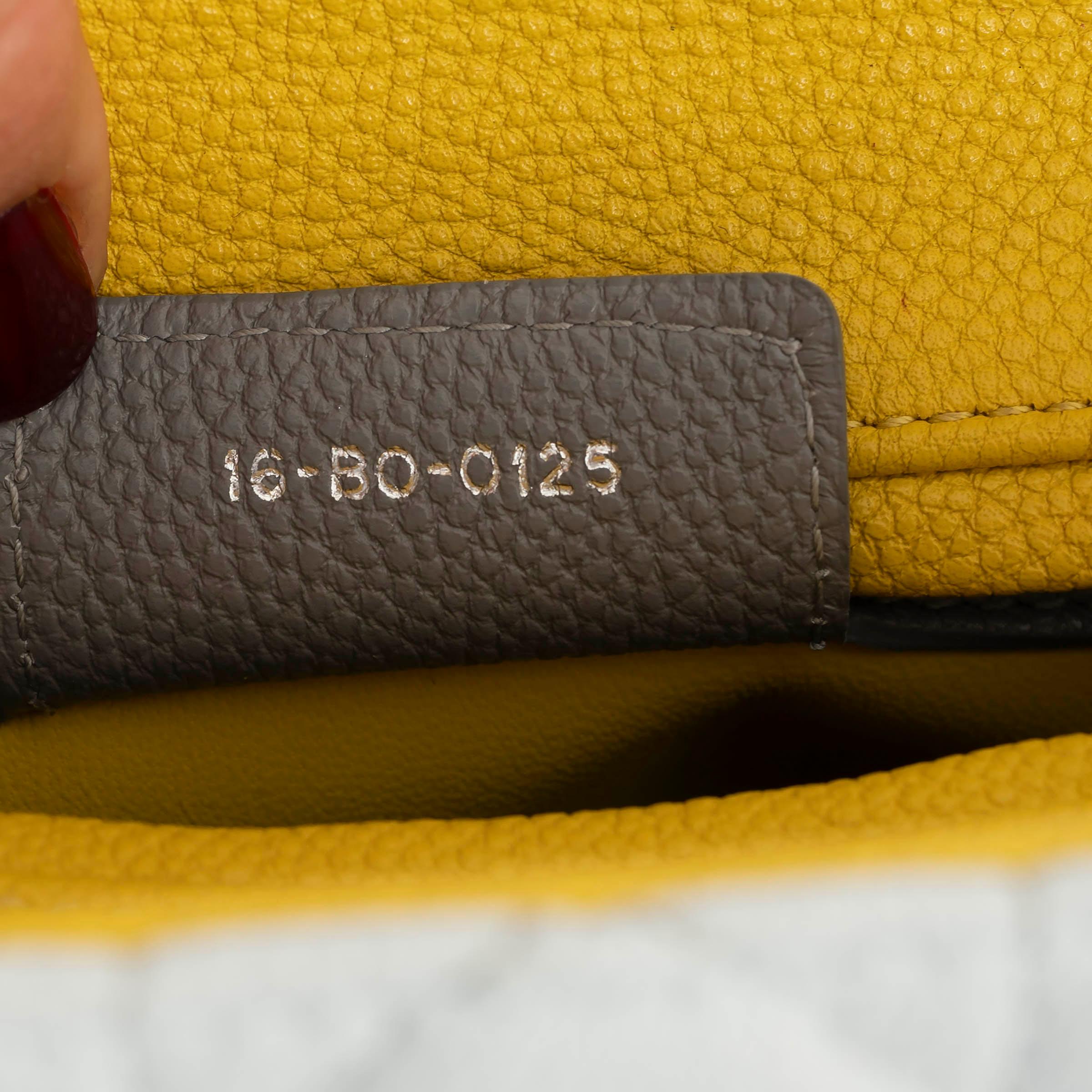 CHRISTIAN DIOR pale blue yellow grey 2015 TRI COLOR LADY DIOR MEDIUM Bag For Sale 4