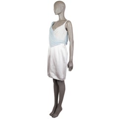 CHRISTIAN DIOR pale grey & silver ORGANZA & SATIN Cocktail Dress M