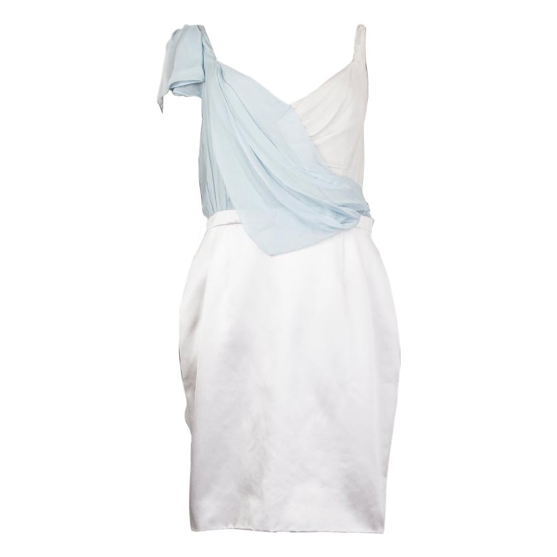 white and silver cocktail dress