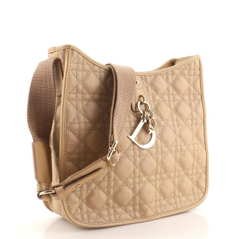 Christian Dior Panarea Umhängetasche Cannage Quilt Canvas (Braun)