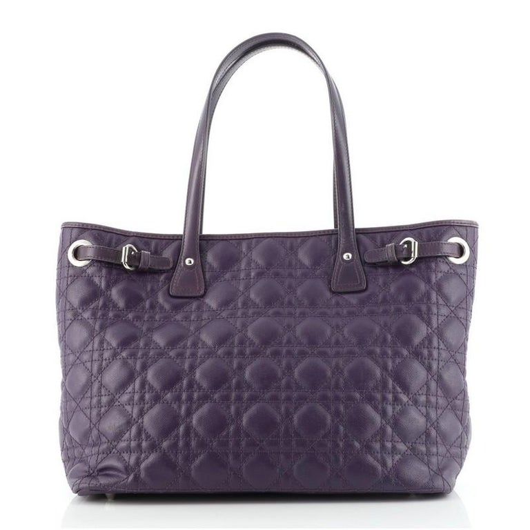 Christian Dior Panarea Tote Cannage Quilt Canvas Medium For Sale at 1stDibs