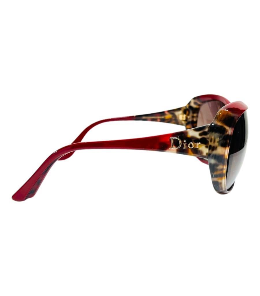 Brown Christian Dior Panther Oversized Sunglasses