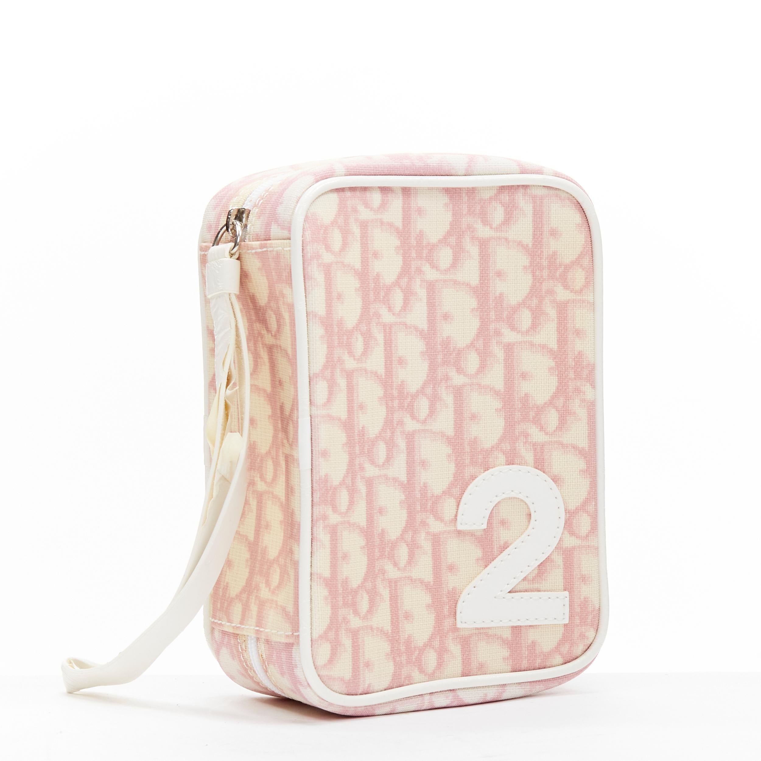 CHRISTIAN DIOR Parfums Y2K Vintage pink trotter monogram 1 wristlet bag In Fair Condition In Hong Kong, NT