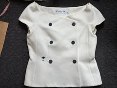 Veste bar en coton texturé ivoire Christian Dior Paris, Made in France