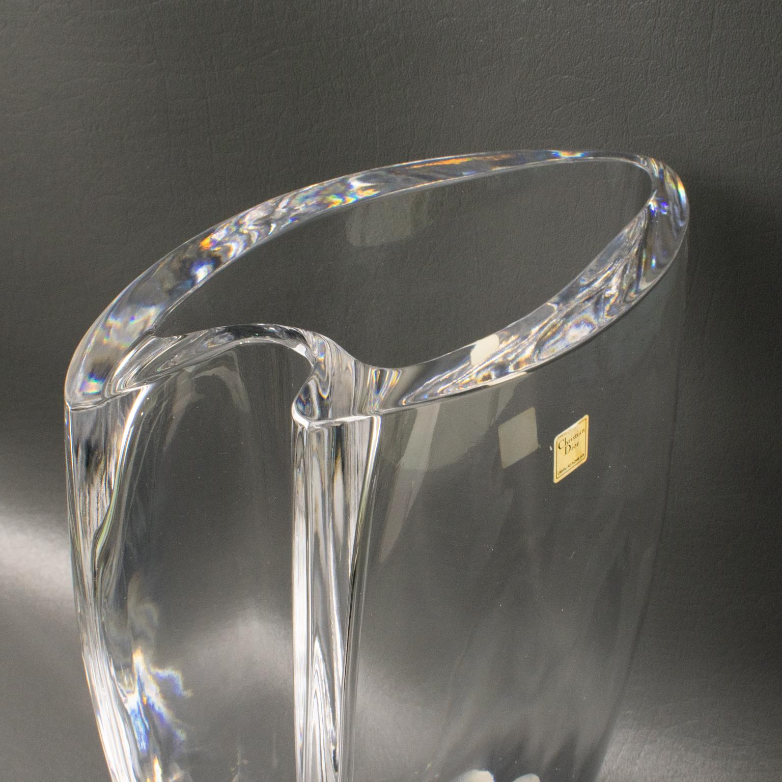 Christian Dior Paris Modernist Crystal Vase For Sale 11