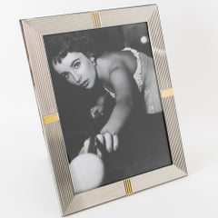 Christian Dior París Modernista Marco de Fotos Plateado