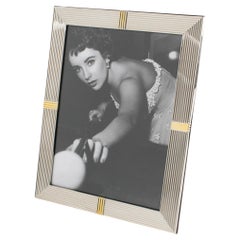 Christian Dior París Modernista Marco de Fotos Plateado