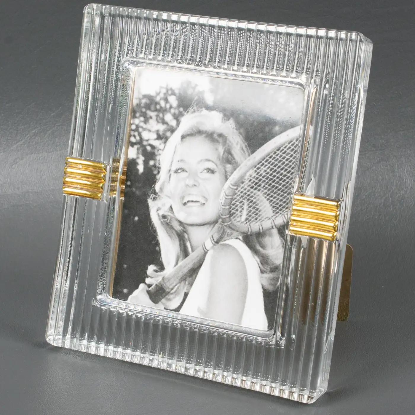 Modern Christian Dior Paris Molded Crystal Picture Frame, 1990s