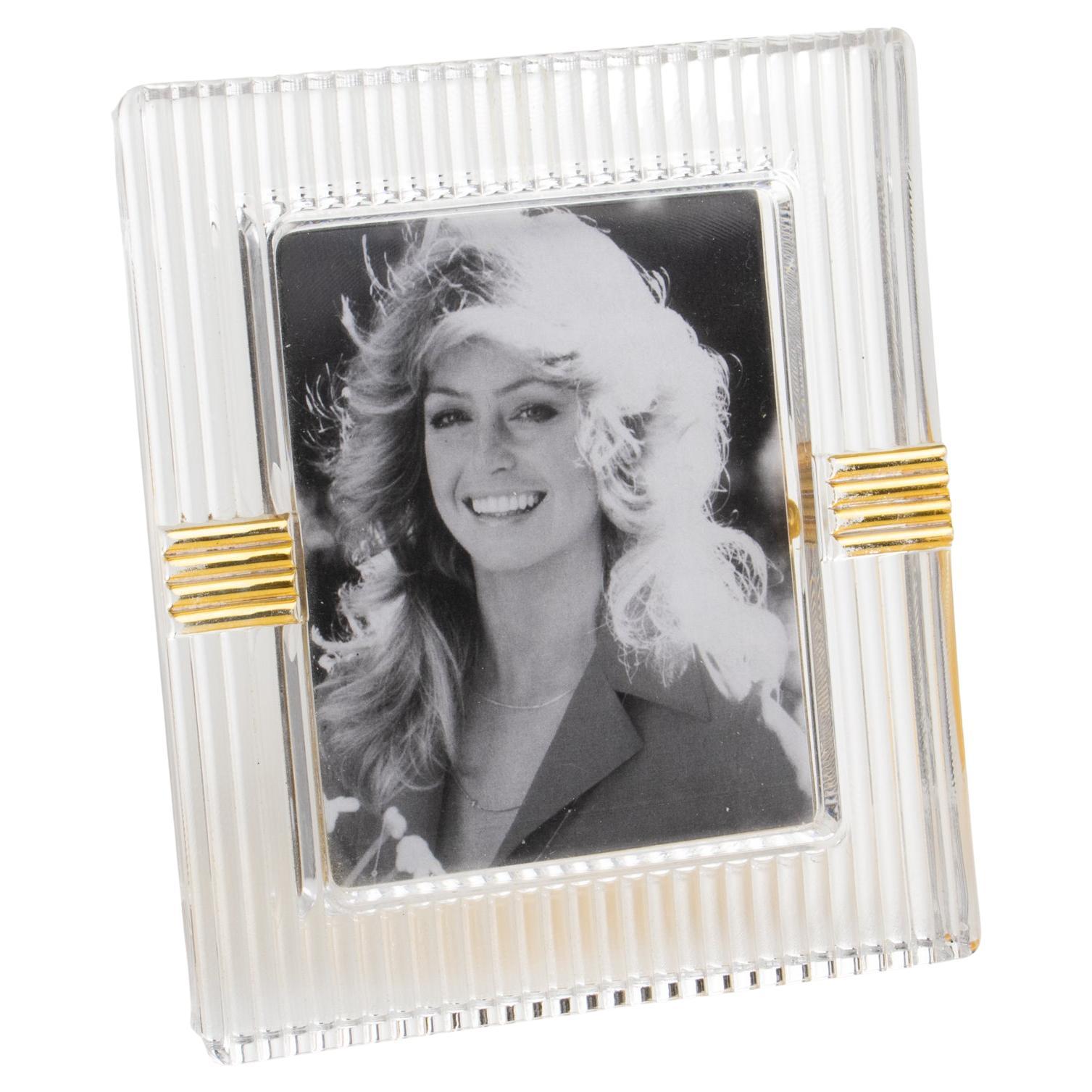 Christian Dior Paris Molded Crystal Picture Frame, 1990s For Sale