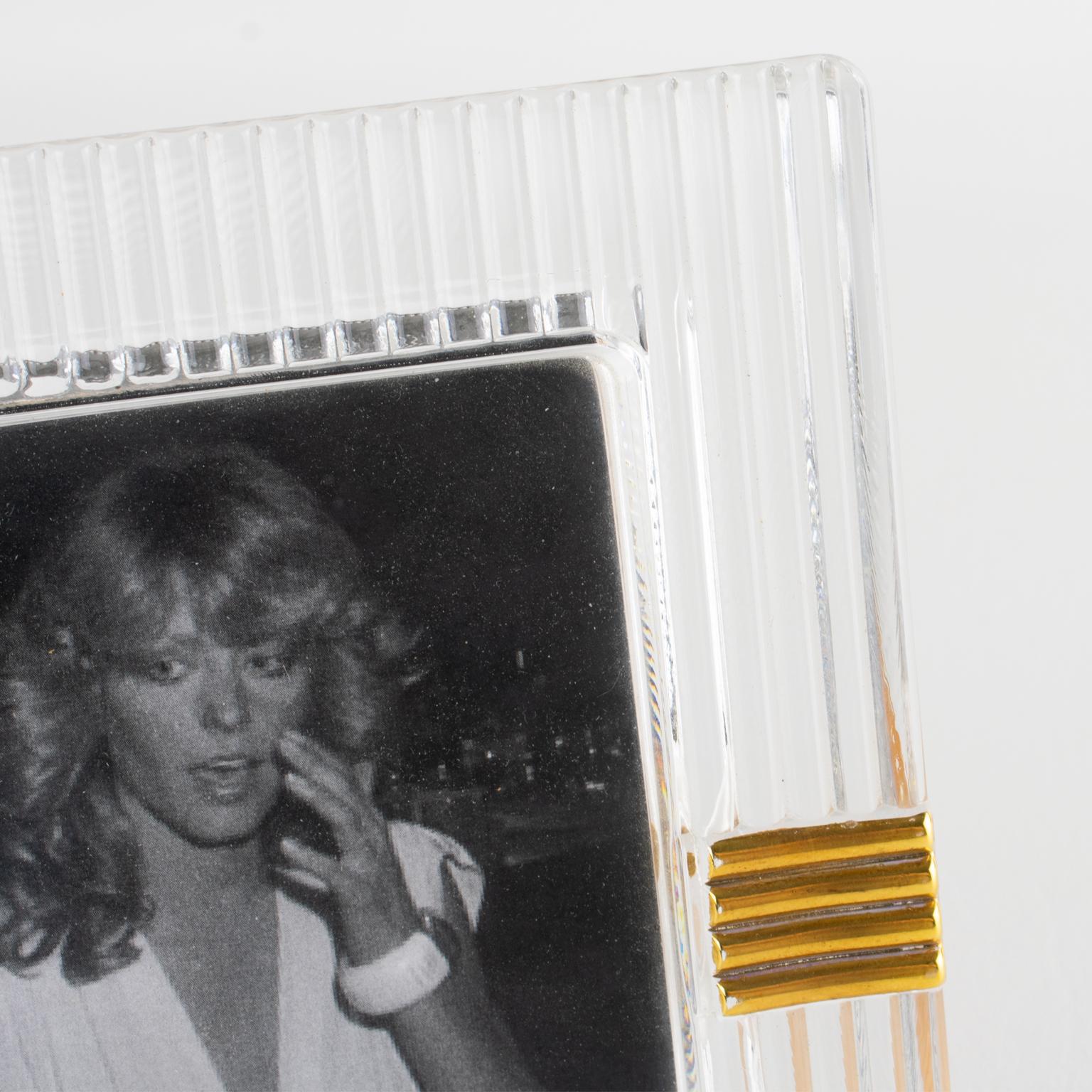 Christian Dior Paris Molded Crystal Picture Frame, circa 1990 For Sale 4