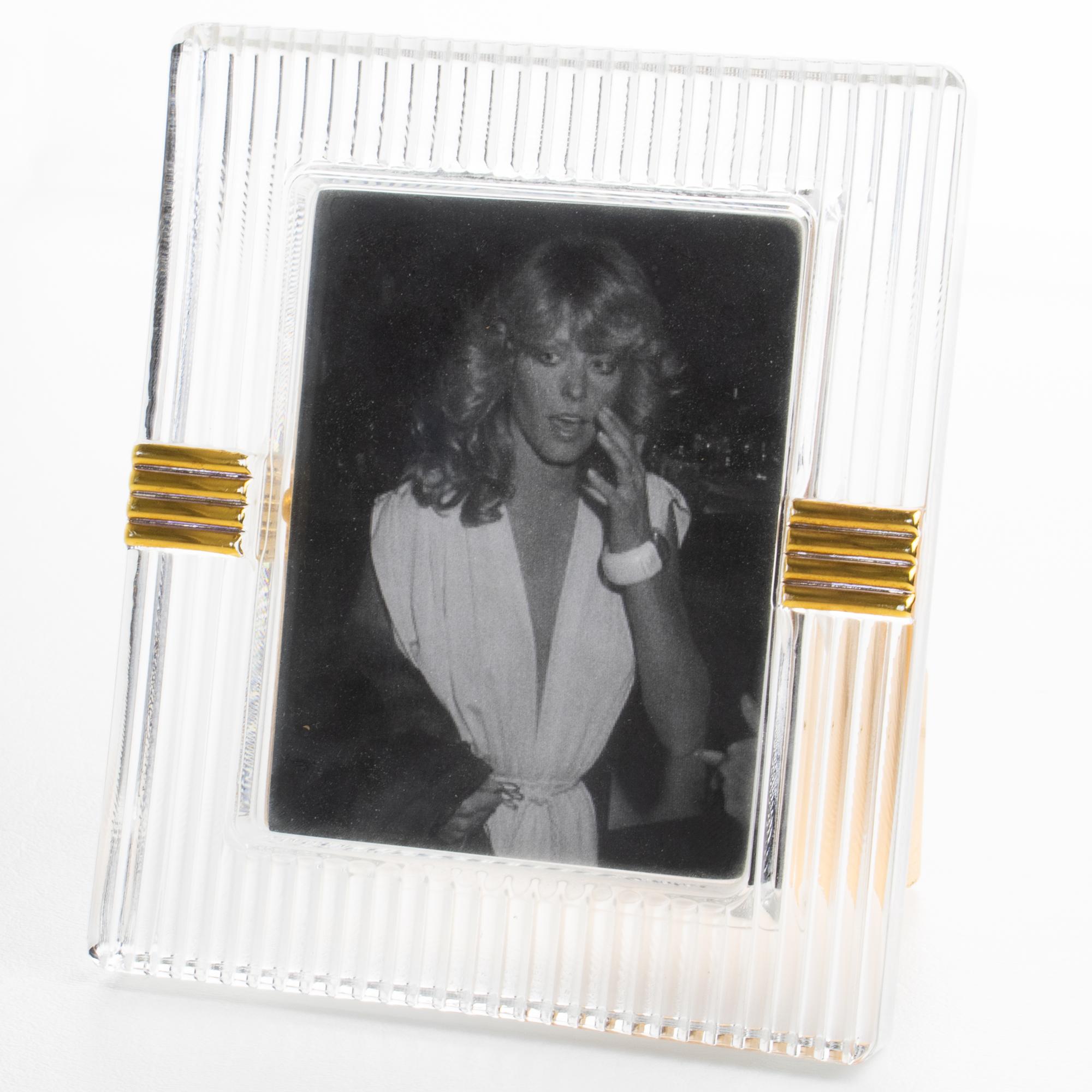 Christian Dior Paris Molded Crystal Picture Frame, circa 1990 For Sale 5