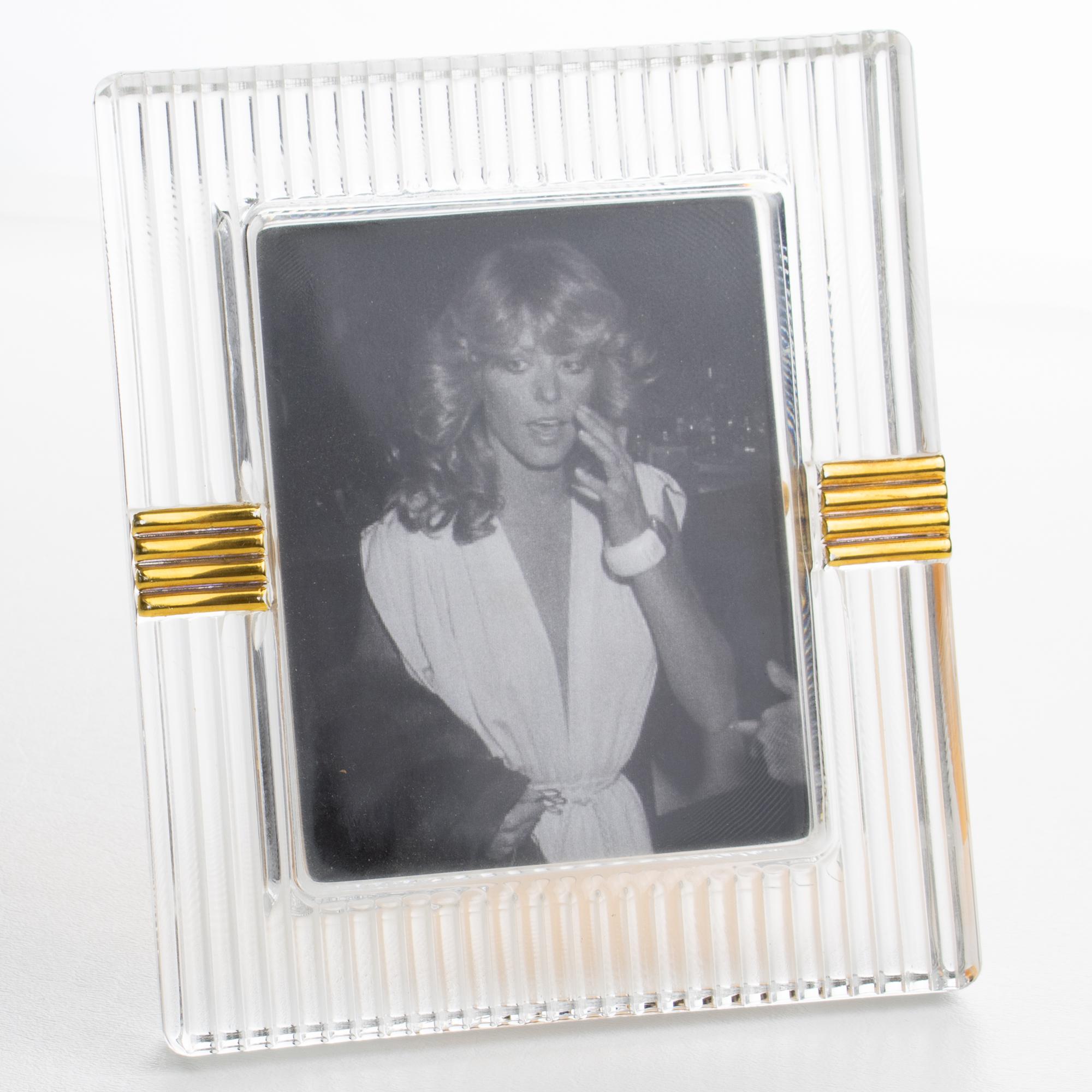Christian Dior Paris Molded Crystal Picture Frame, circa 1990 For Sale 6