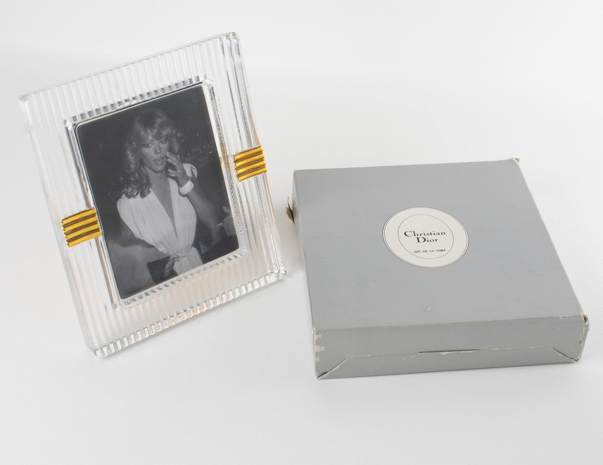 Christian Dior Paris Molded Crystal Picture Frame, circa 1990 For Sale 8